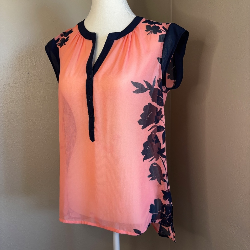 The Limited Sheer Cap-Sleeve Top - Size Small